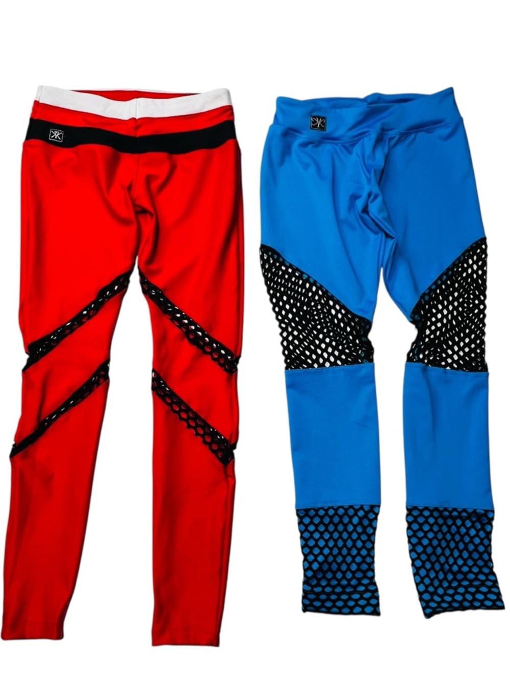 Girls‎ 11-12 Y Modern Dance  Leggings Set - Red & Blue